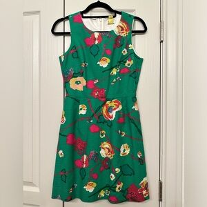 J. Crew Green Floral Print Dress, Size 0